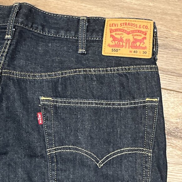 Men's Levis 550 Relaxed Fit Denim Jeans SZ 40x30 Blue Modern Cotton Red Tab - Picture 13 of 13